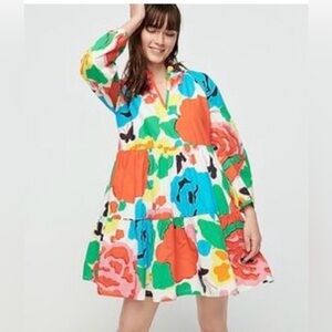 J. Crew Multicolor Ratti Jardin Floral Popover 
Dress, Lined, Size Small